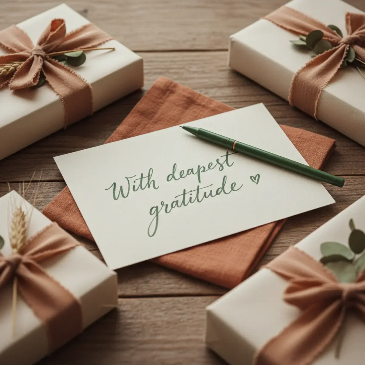 A small wicker basket with St Patrick's Day themed items including a card written in green ink, a sprig of fresh clover, a bag of pistachios, and a small candle wrapped in green ribbon