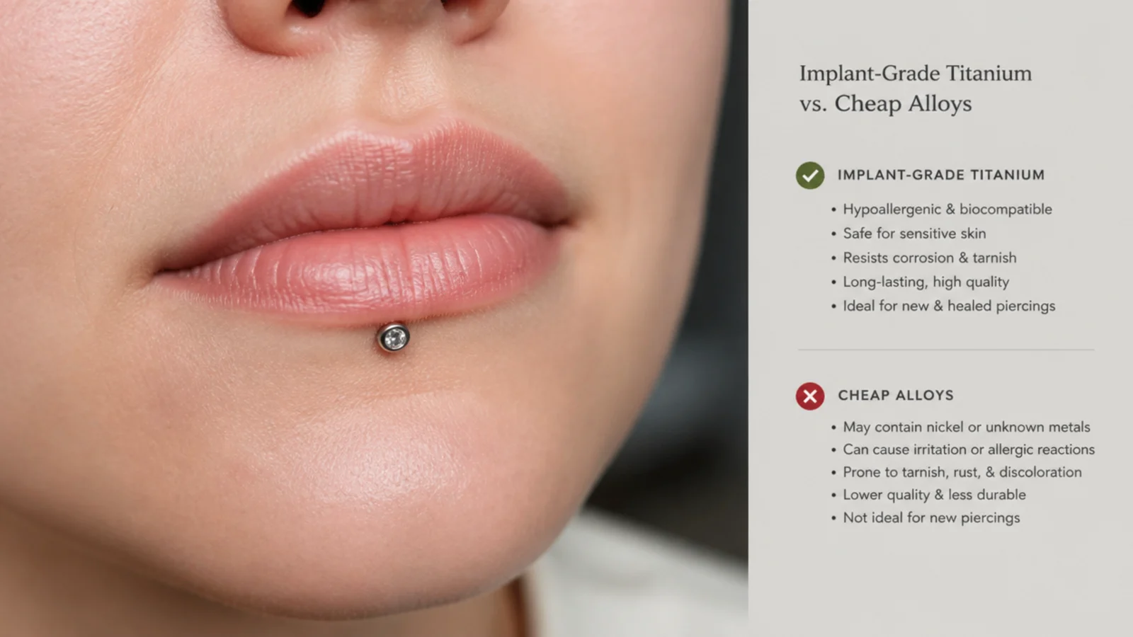 Implant-grade titanium jewellery versus cheap alloys