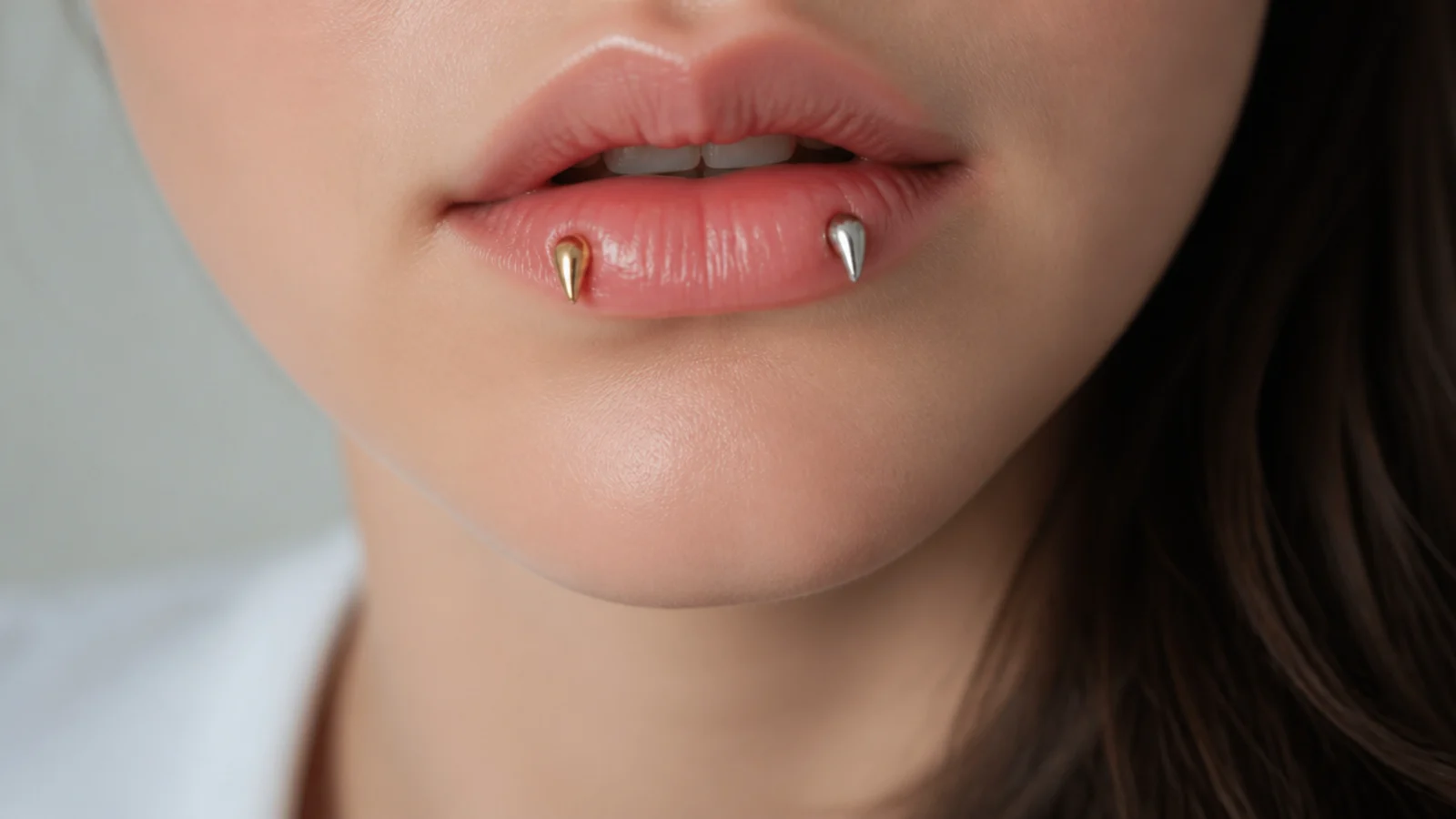 Angel fangs with mixed gold and silver ends