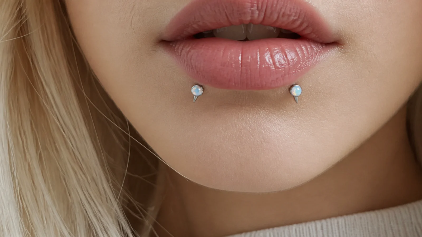 Angel fangs with soft opal gem ends