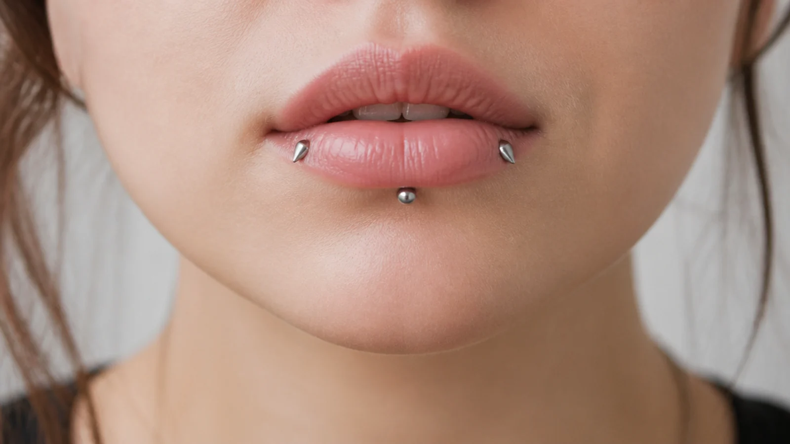 Angel fangs combined with a central labret