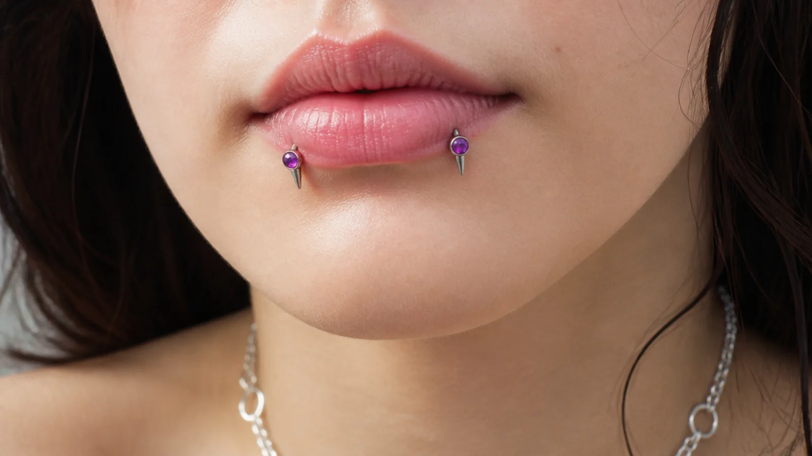 Angel fangs with coloured gemstone ends