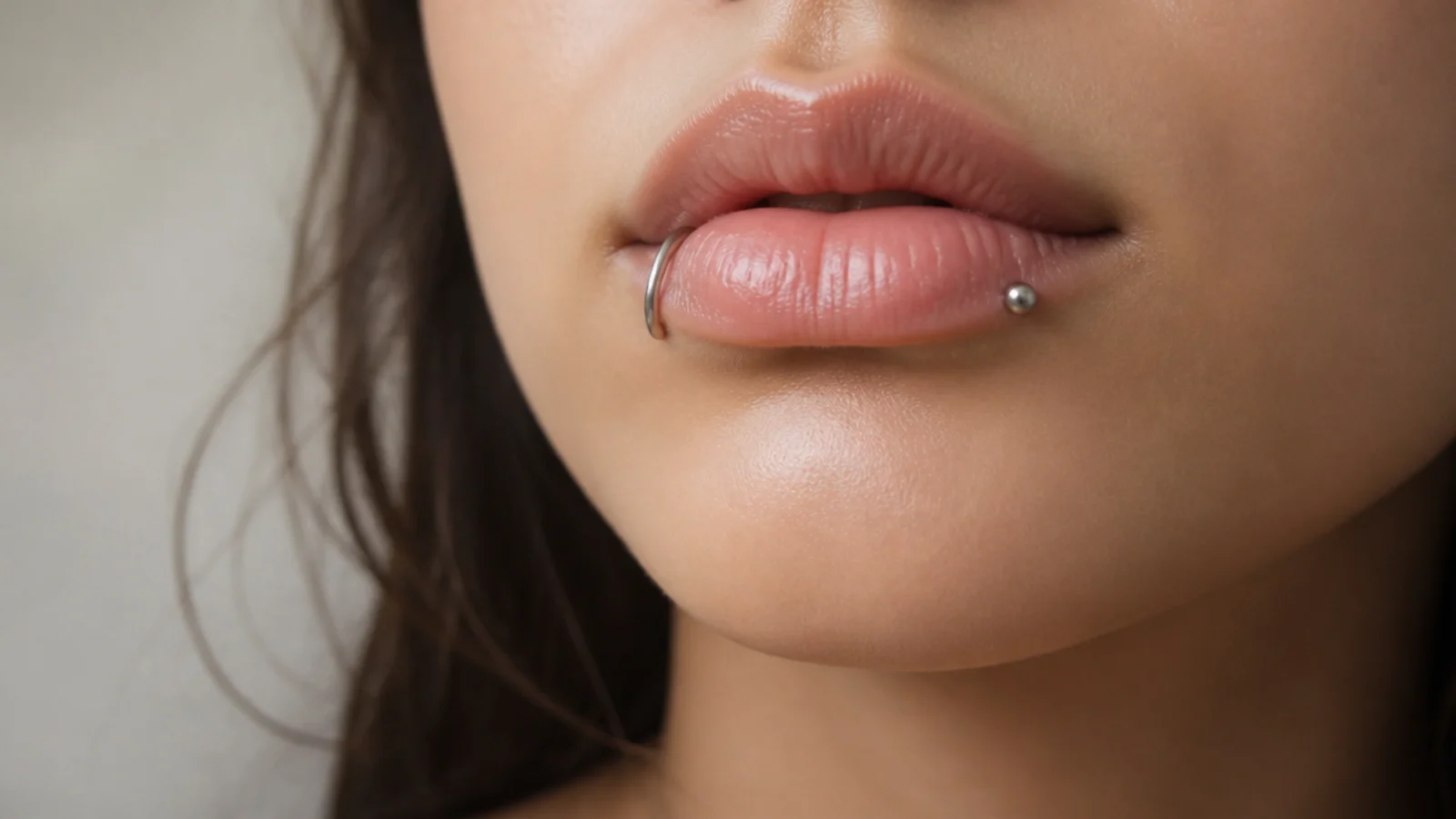 Angel fangs with one hoop and one stud