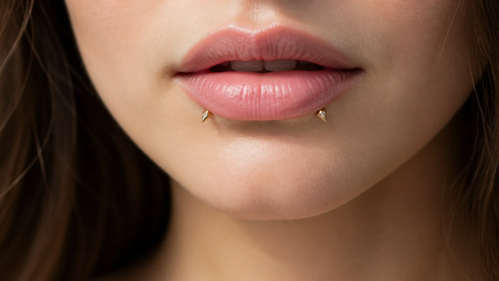 Angel fangs with subtle gold gem ends