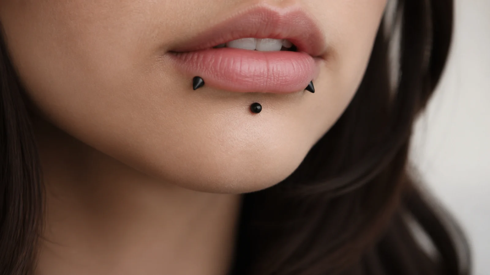 Edgy angel fangs with matte black studs