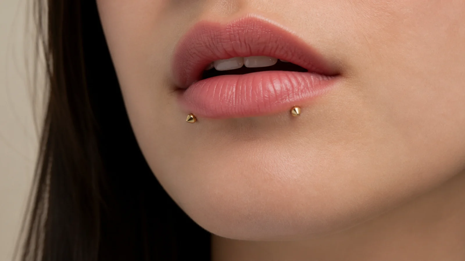 Angel fangs with warm soft gold studs
