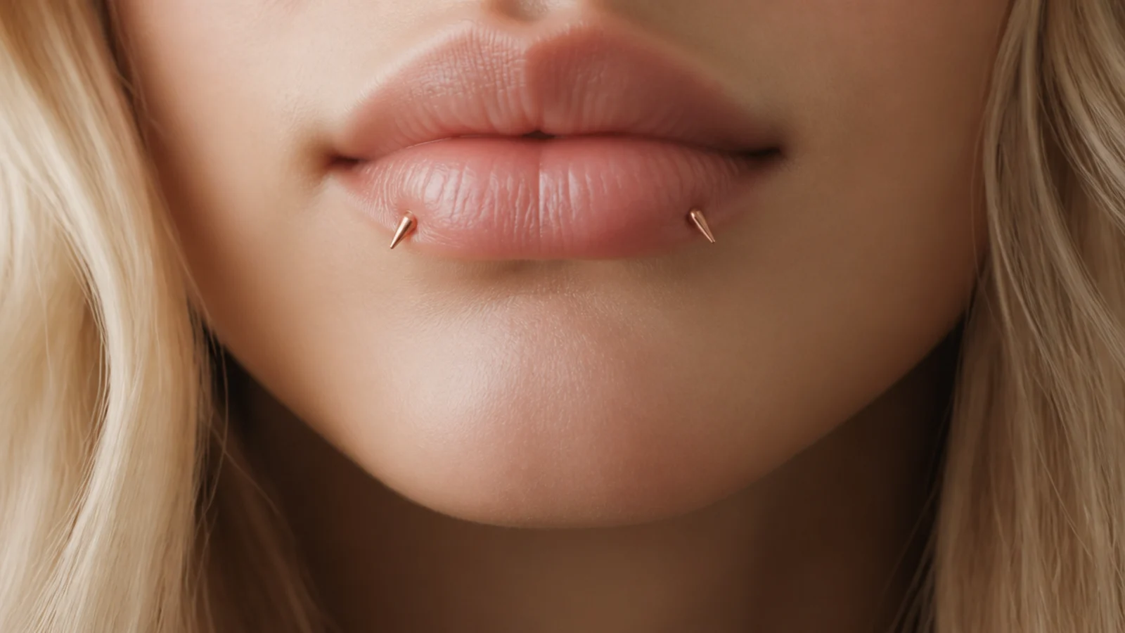 Angel fangs with romantic rose gold ends