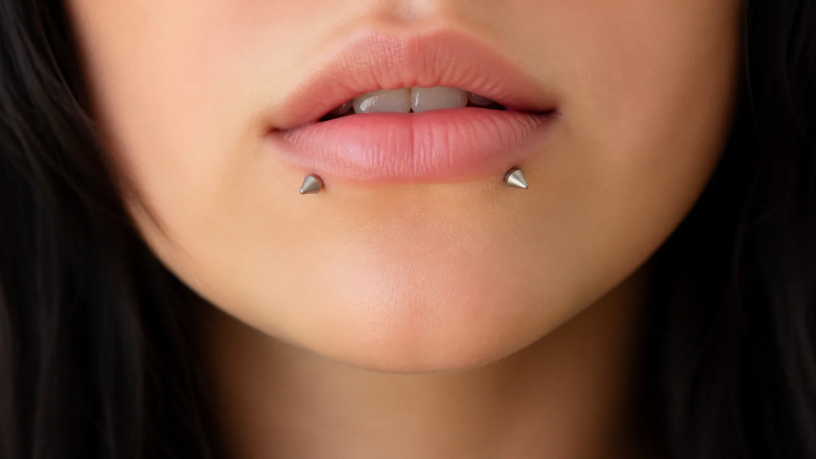 Angel fangs with matte titanium studs