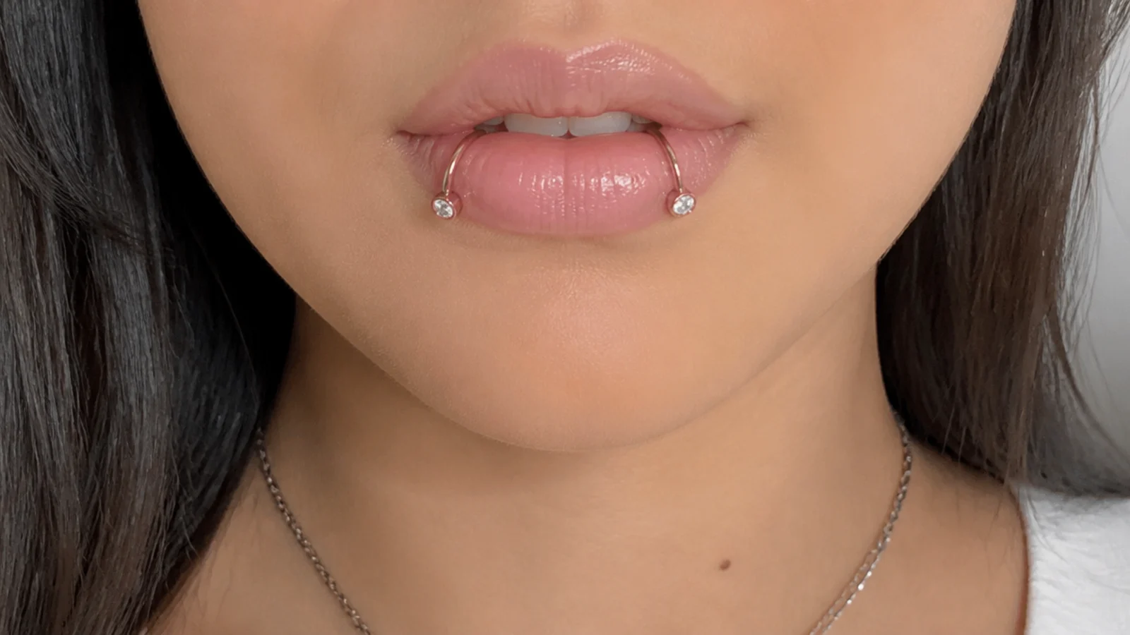 Angel fangs with gem-set hoops