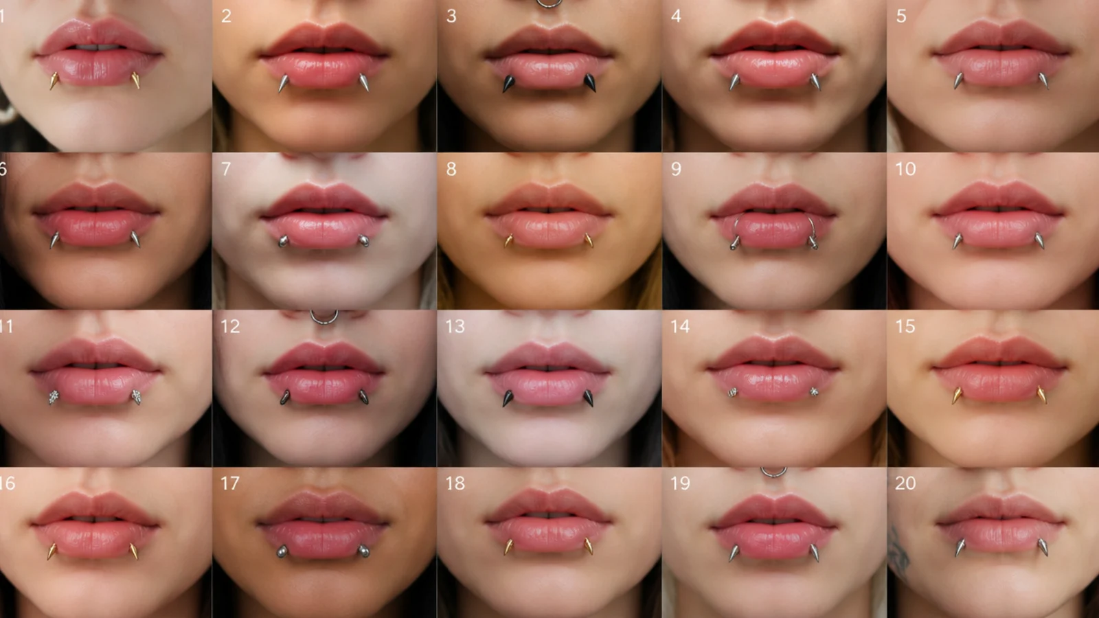 20 angel fangs piercing looks, vertical Pinterest style