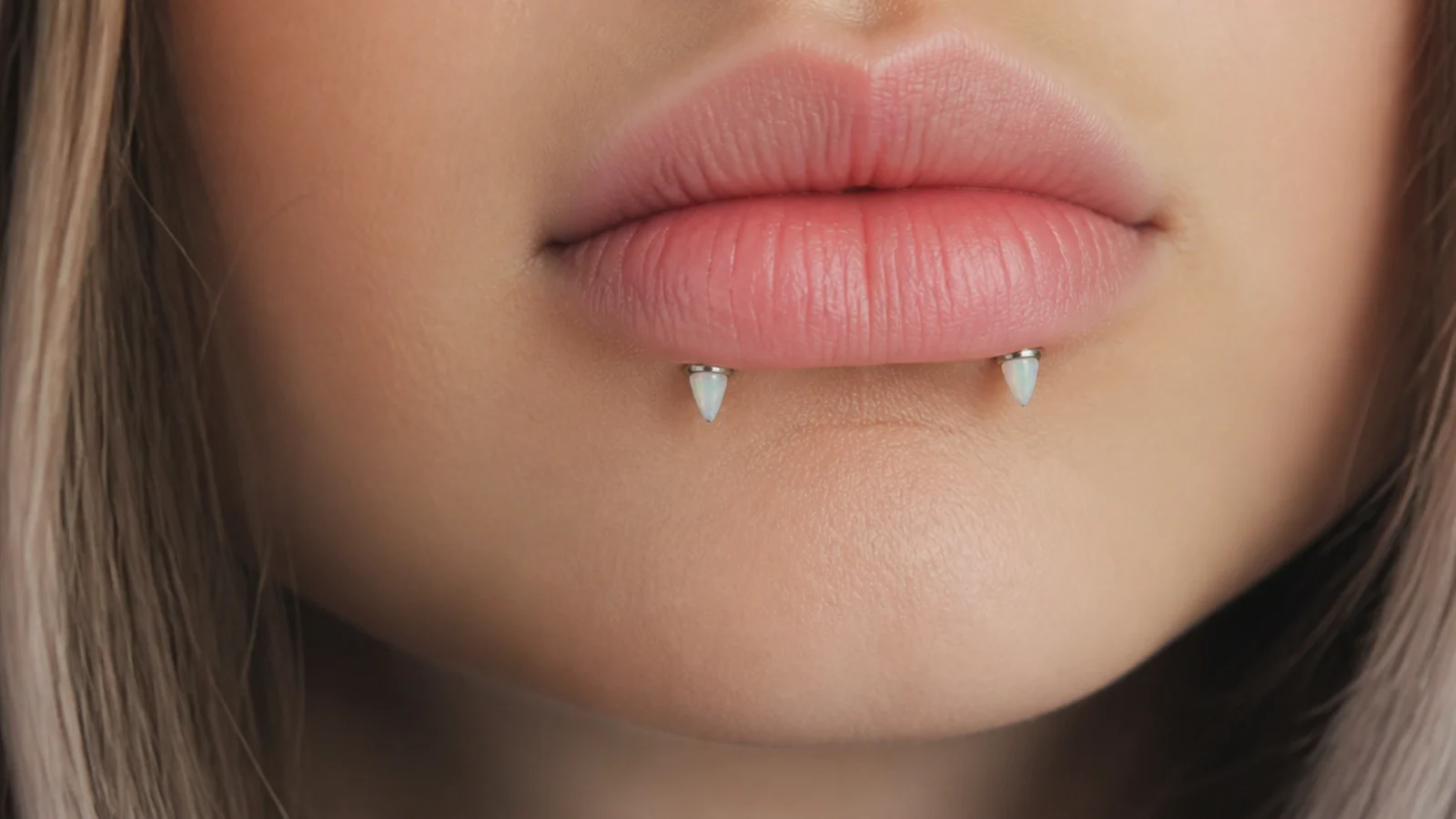 Micro opal ends on angel fangs for small lips