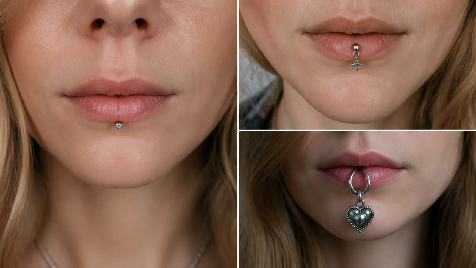 Delicate versus oversized jewellery on smaller lips