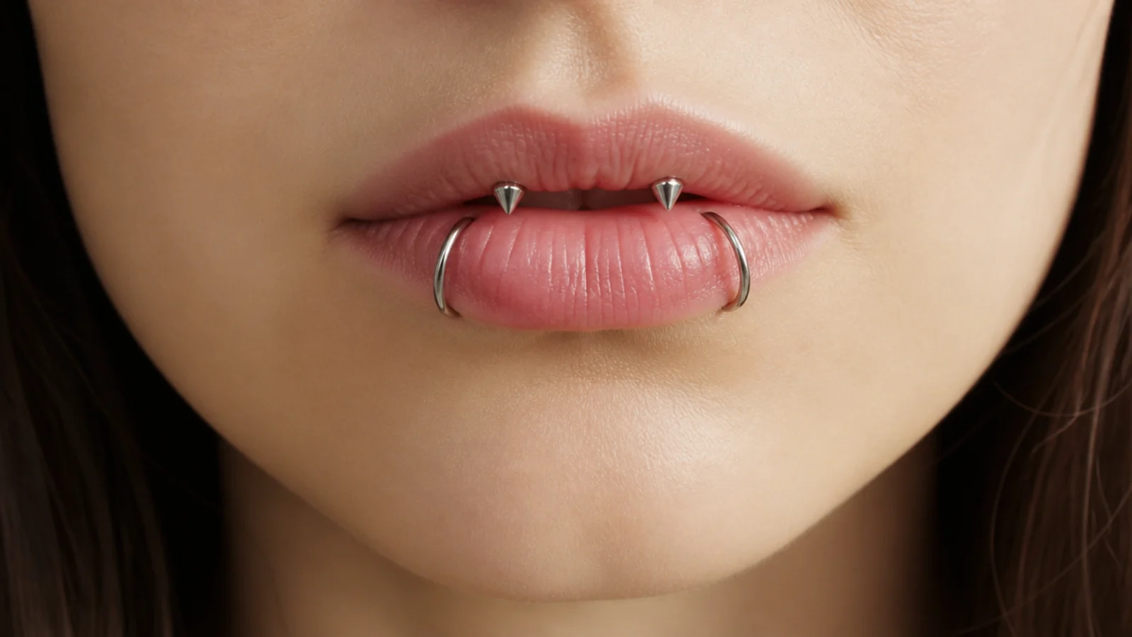 Angel fangs as studs with snake bites as hoops