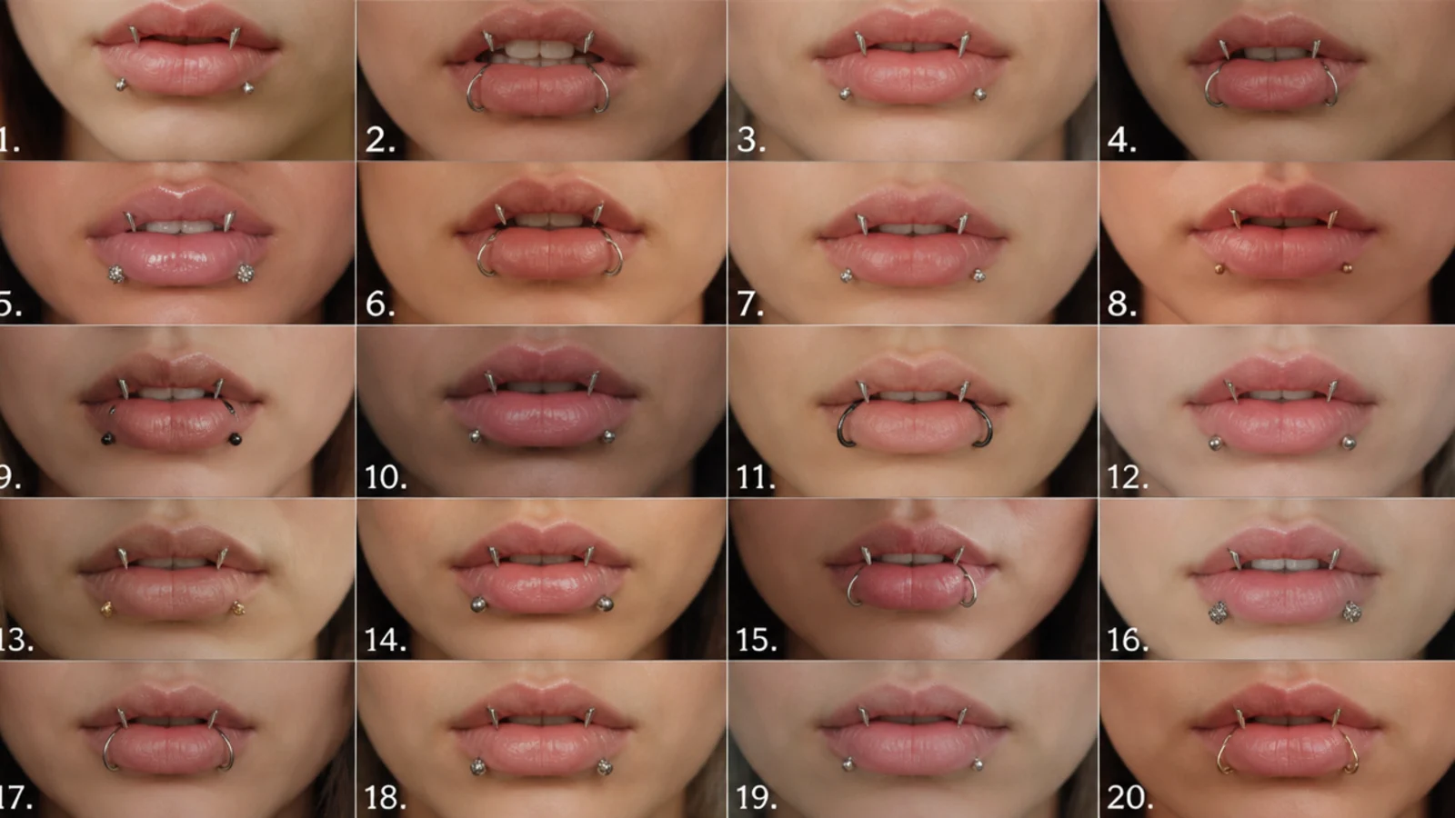 20 angel fangs and snake bites combos, vertical Pinterest style