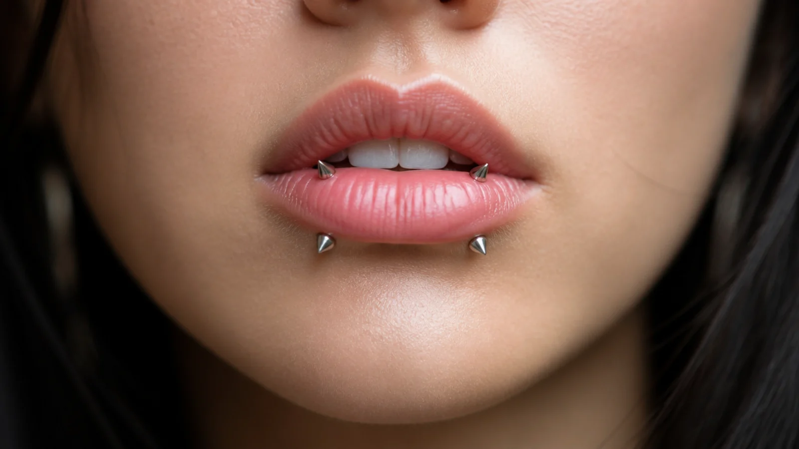 Inverted angel fangs paired with lower angel fangs