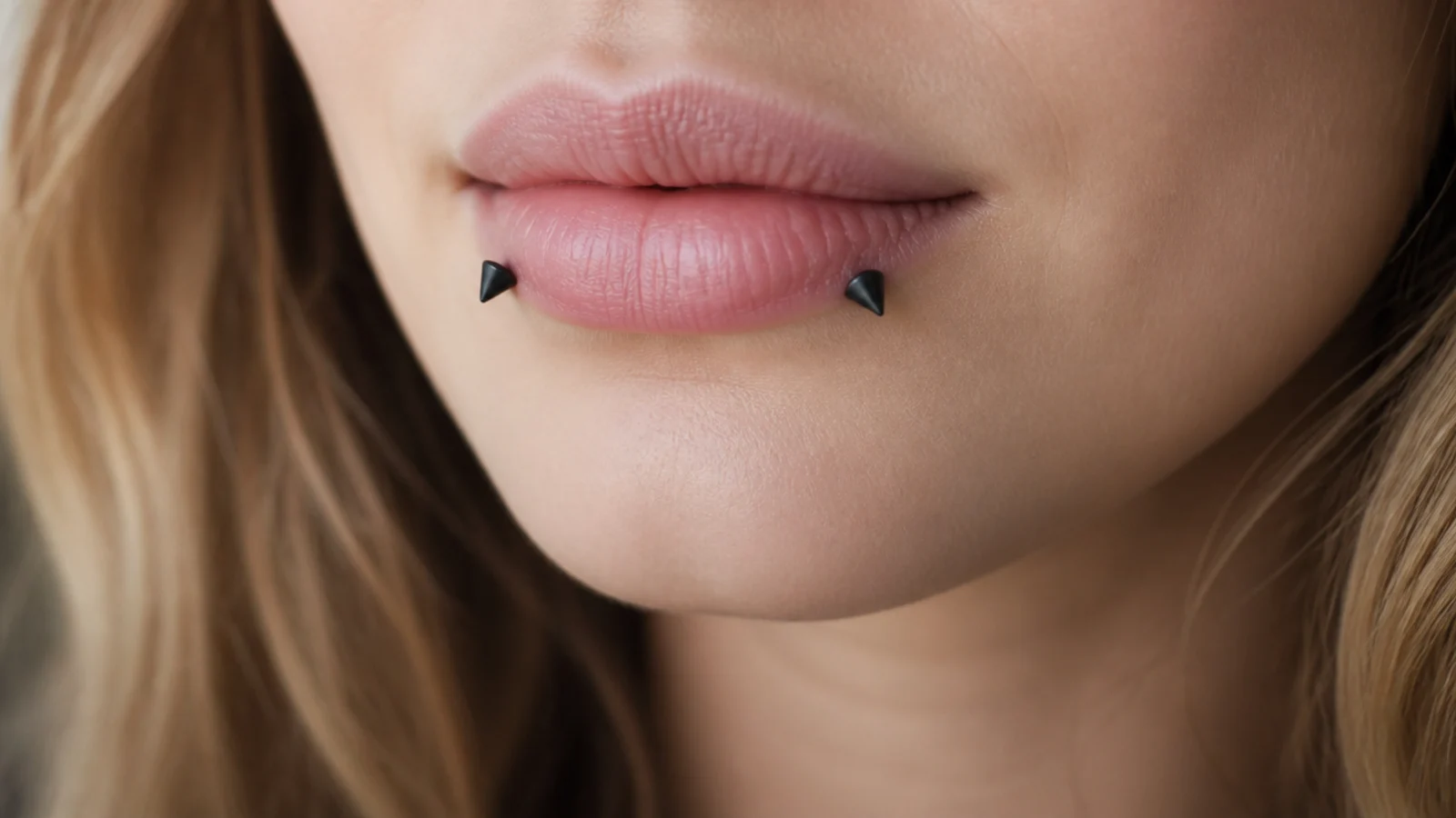 Reverse angel fangs with matte black studs