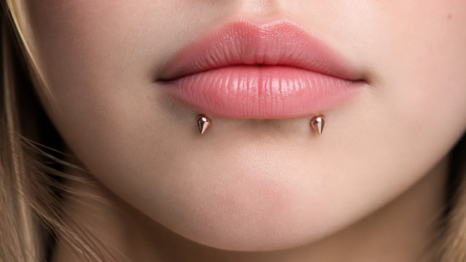Reverse angel fangs with rose gold ends
