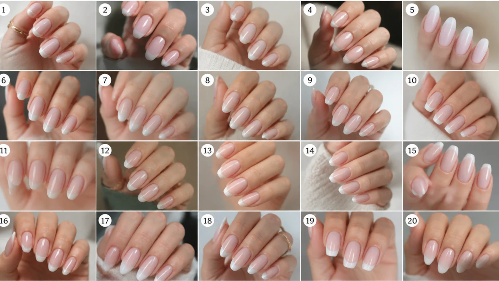 20 baby boomer French nails ideas, vertical Pinterest style
