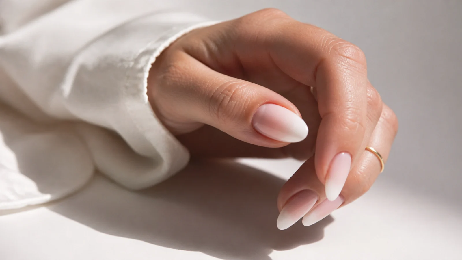 Baby boomer nails with a soft matte finish