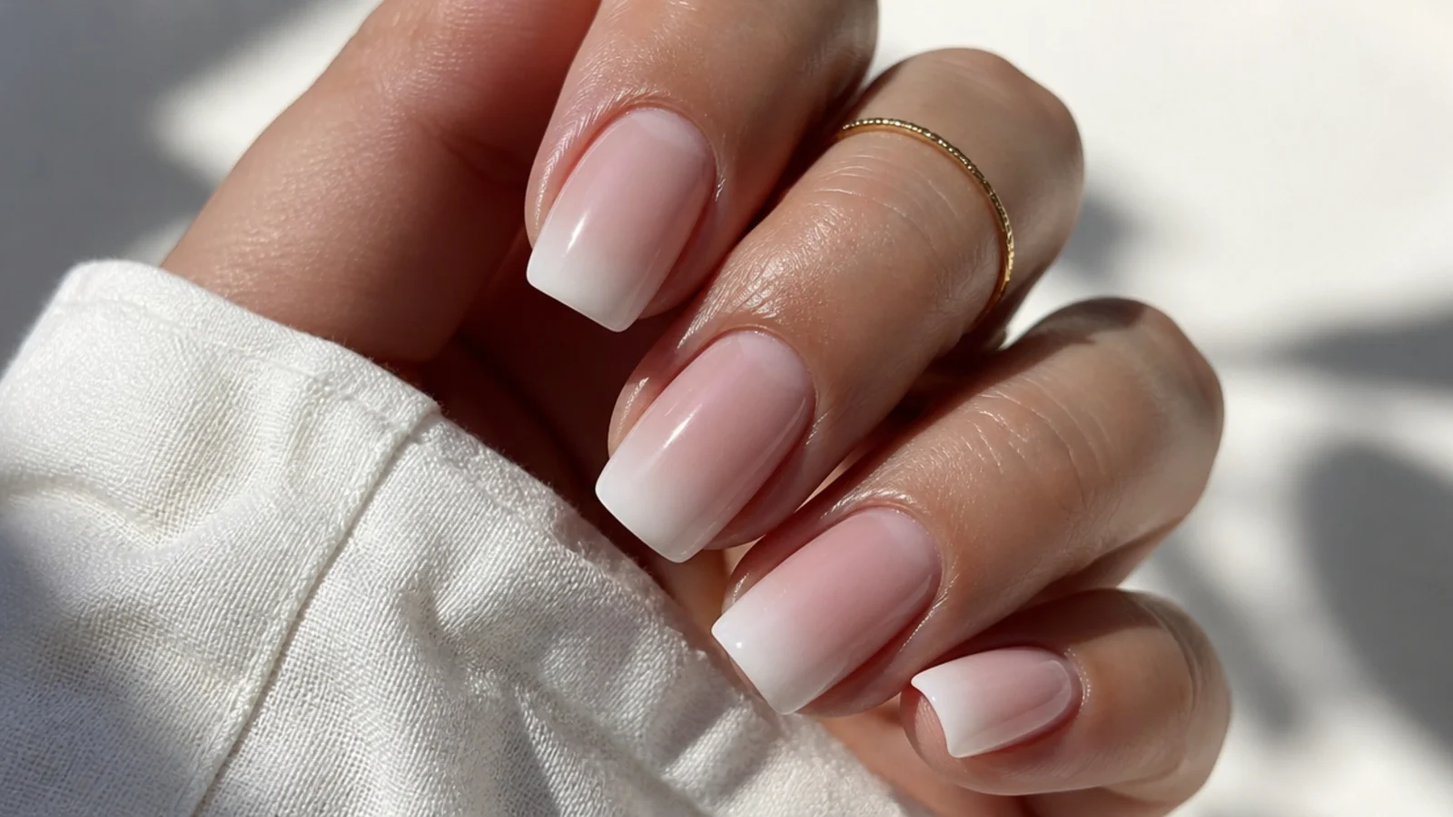 Squoval baby boomer nails