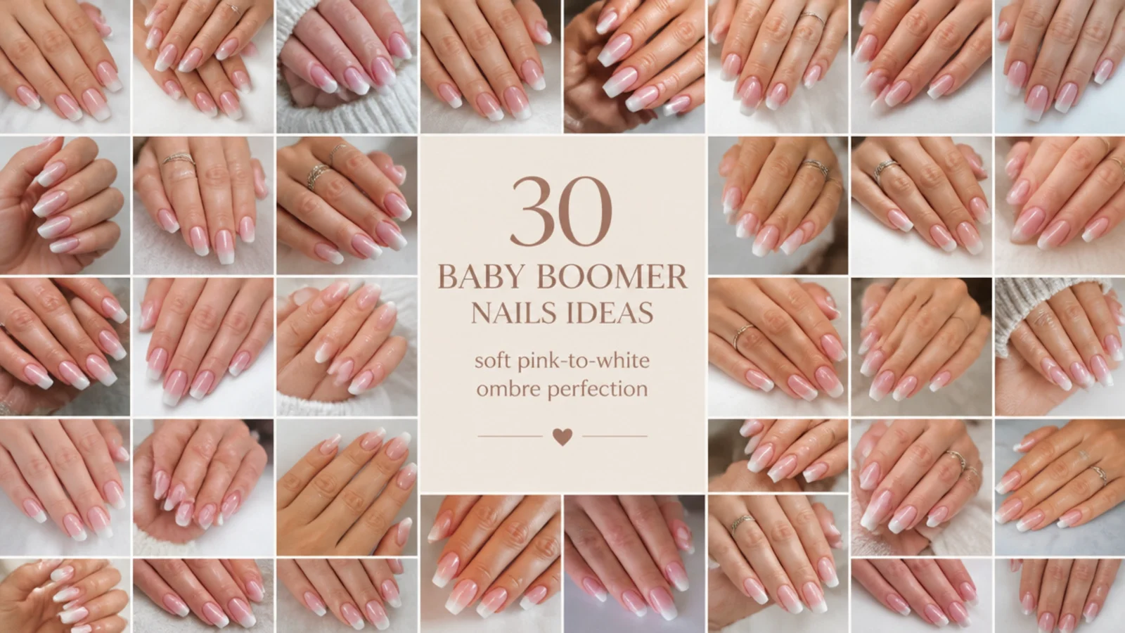 30 baby boomer nails ideas, vertical Pinterest style