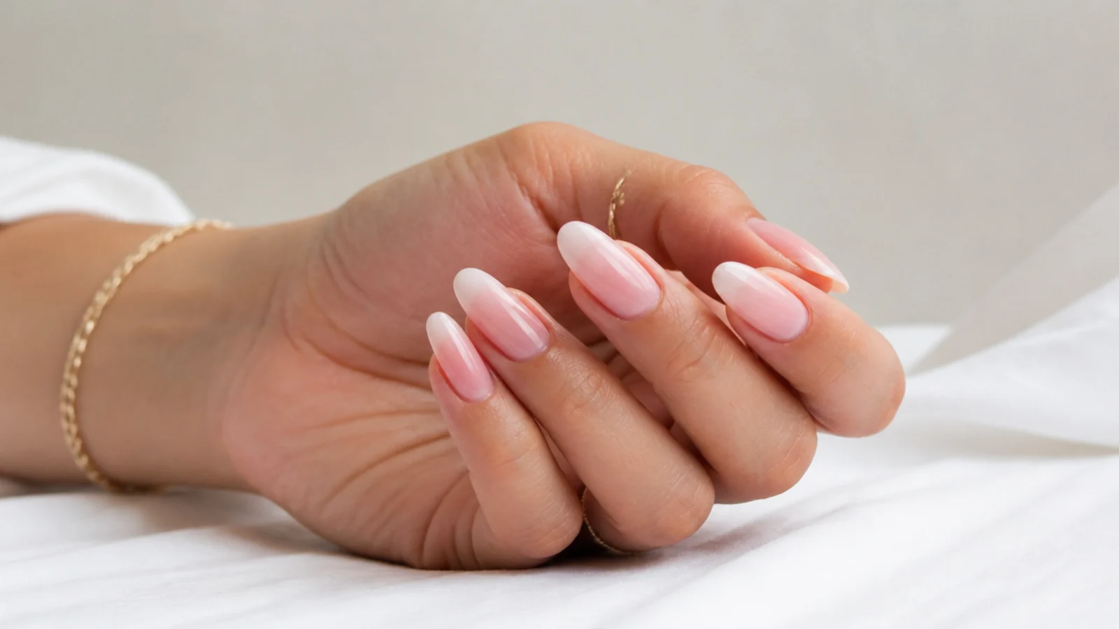 Rosy pink baby boomer nails