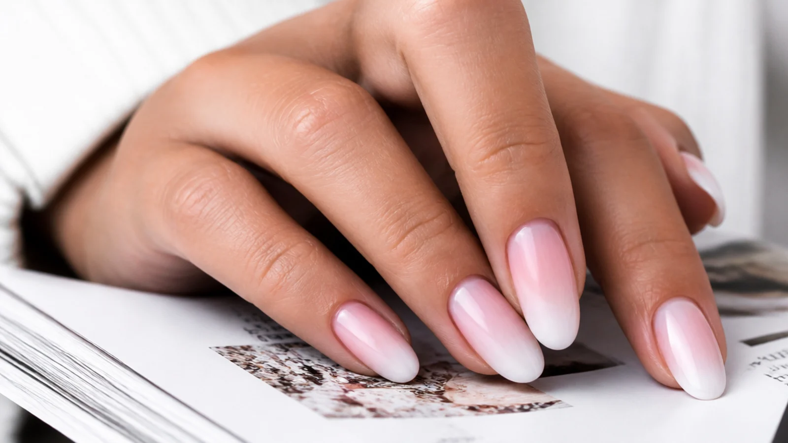 Ballet slipper pink baby boomer nails