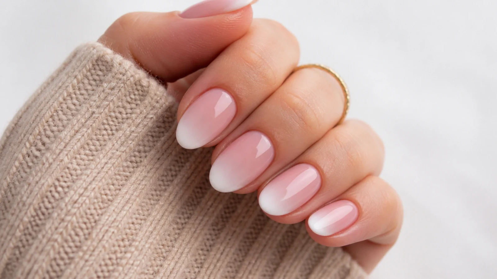 Dusty rose baby boomer nails
