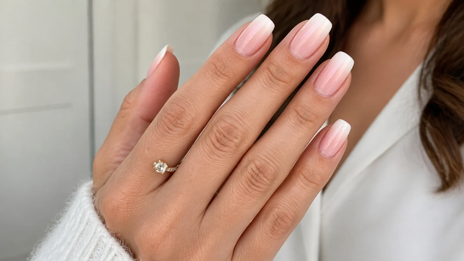 Squoval baby boomer nails