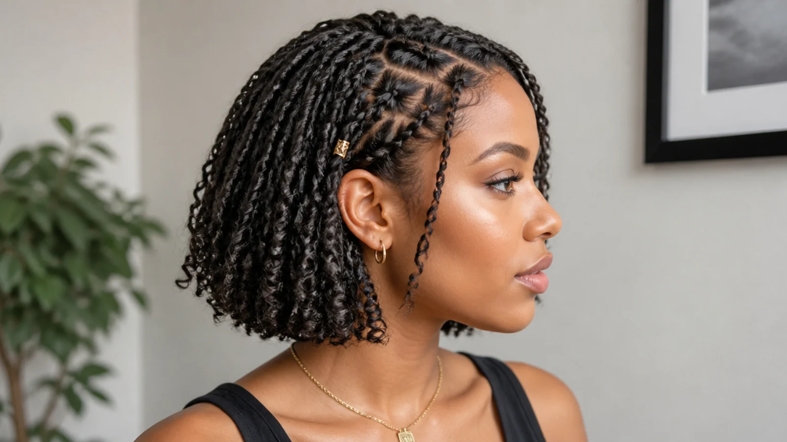 Neat mini butterfly locs bob
