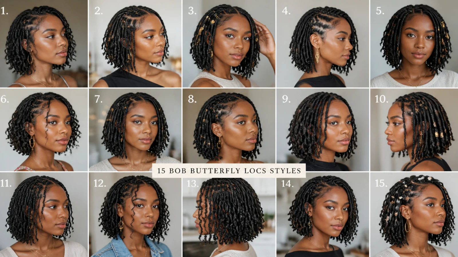15 bob butterfly locs styles, vertical Pinterest style