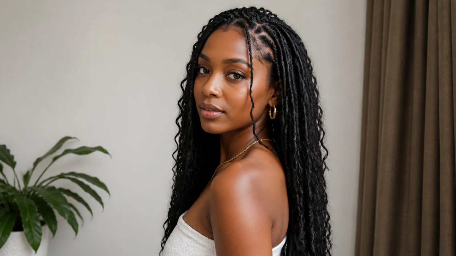 Classic natural black distressed boho butterfly locs