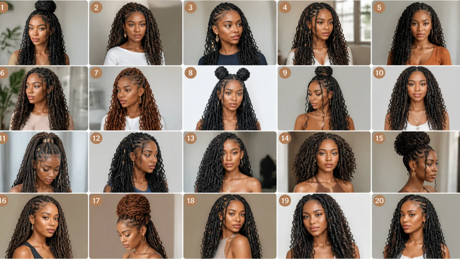 20 boho butterfly locs ideas, vertical Pinterest style