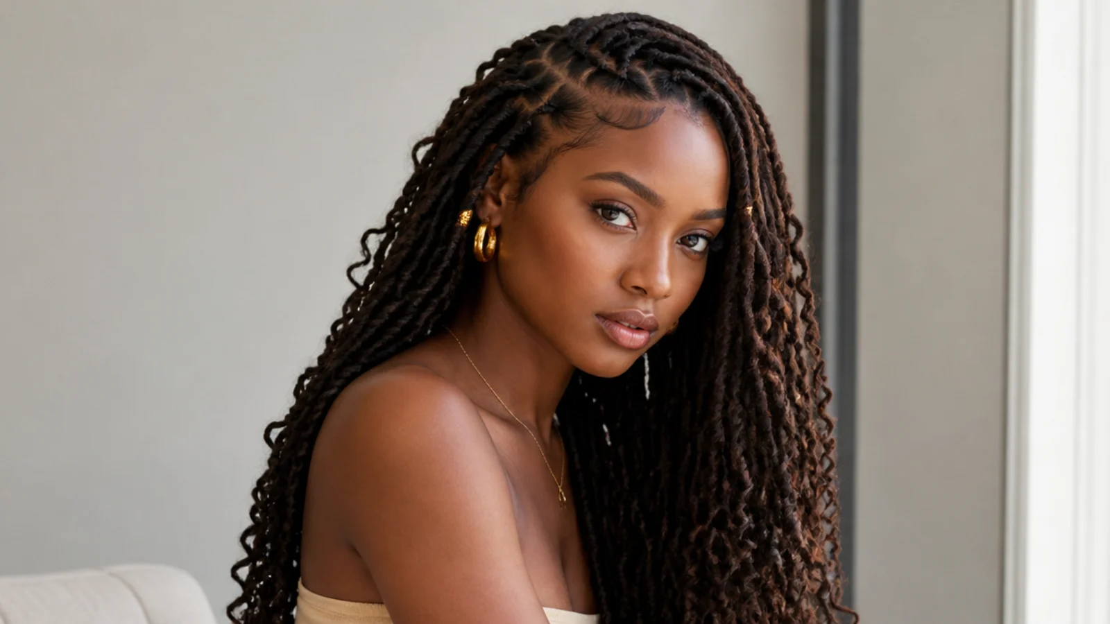 Rich dark brown butterfly locs