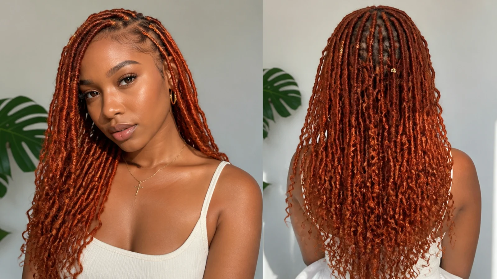 Warm burnt orange butterfly locs