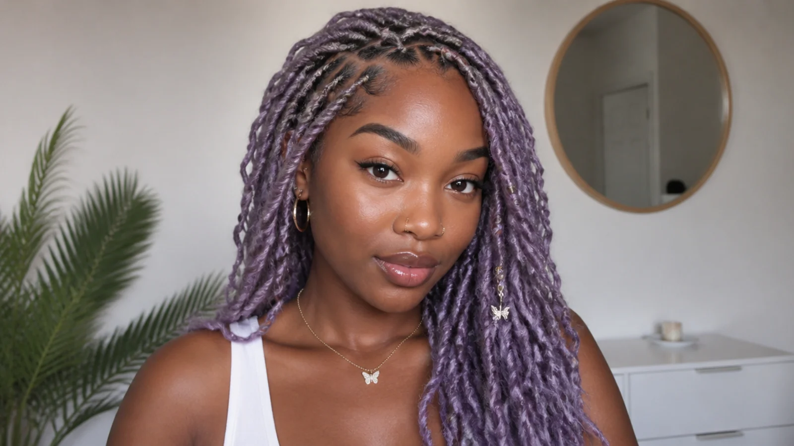 Soft lavender purple butterfly locs
