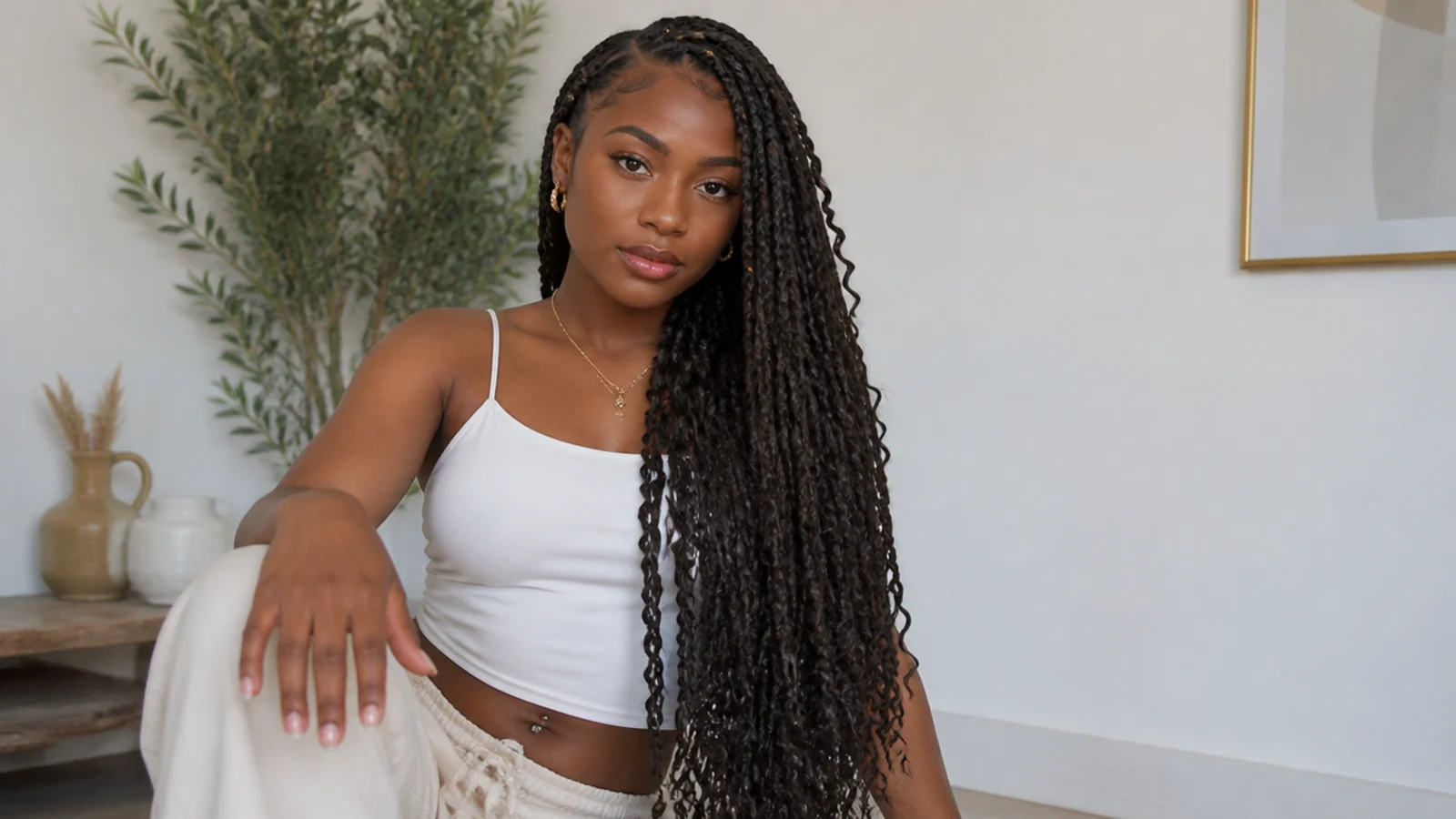 Long waist-length butterfly locs