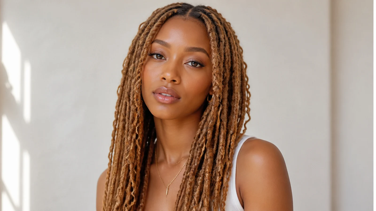 Warm honey blonde butterfly locs