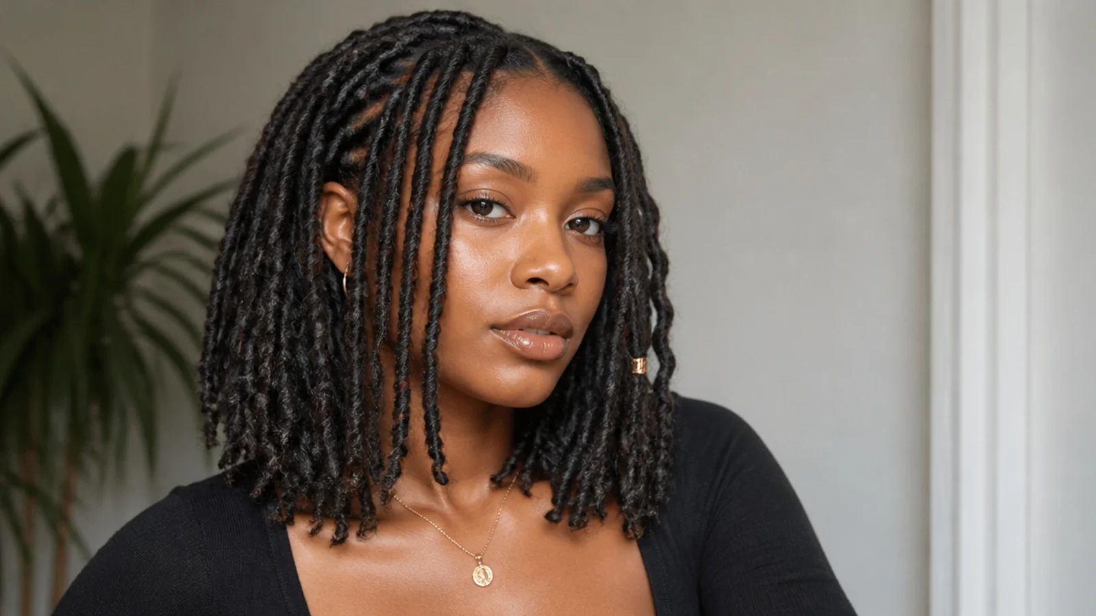 Shoulder-length butterfly locs
