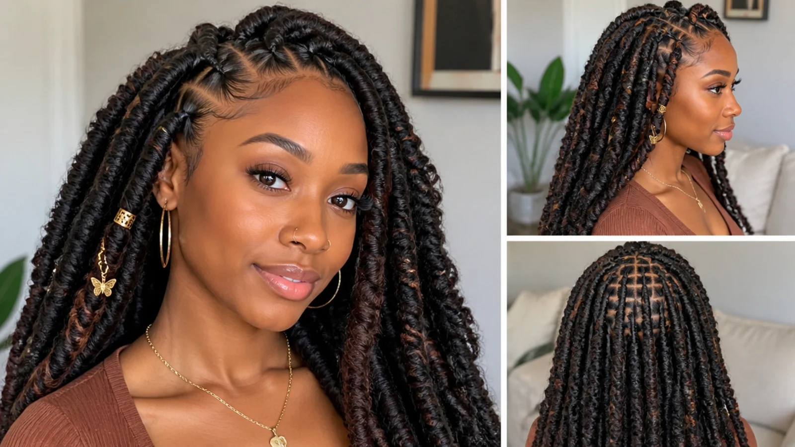 Chunky, thick boho butterfly locs