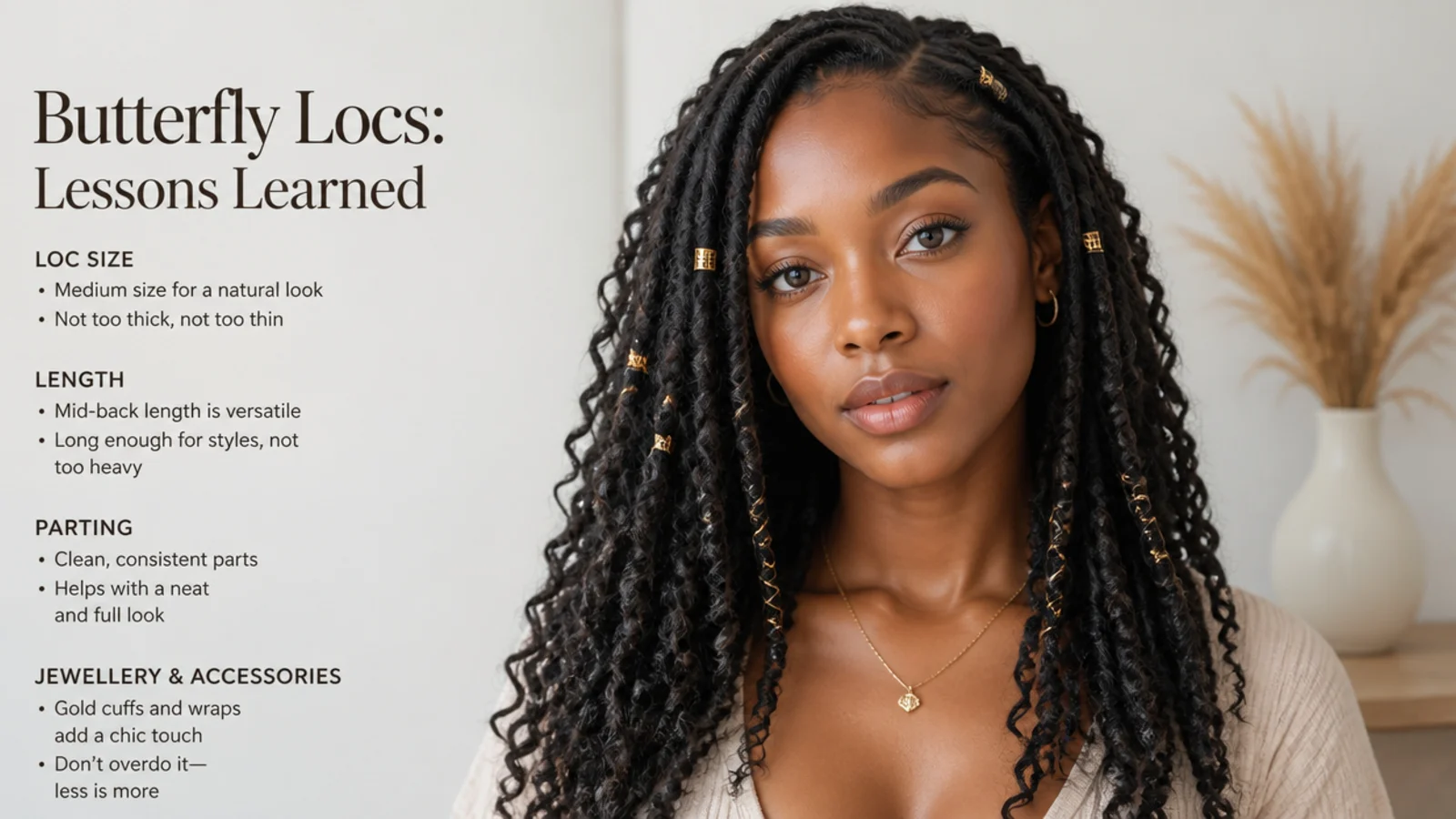 Butterfly locs lessons learned, vertical Pinterest style