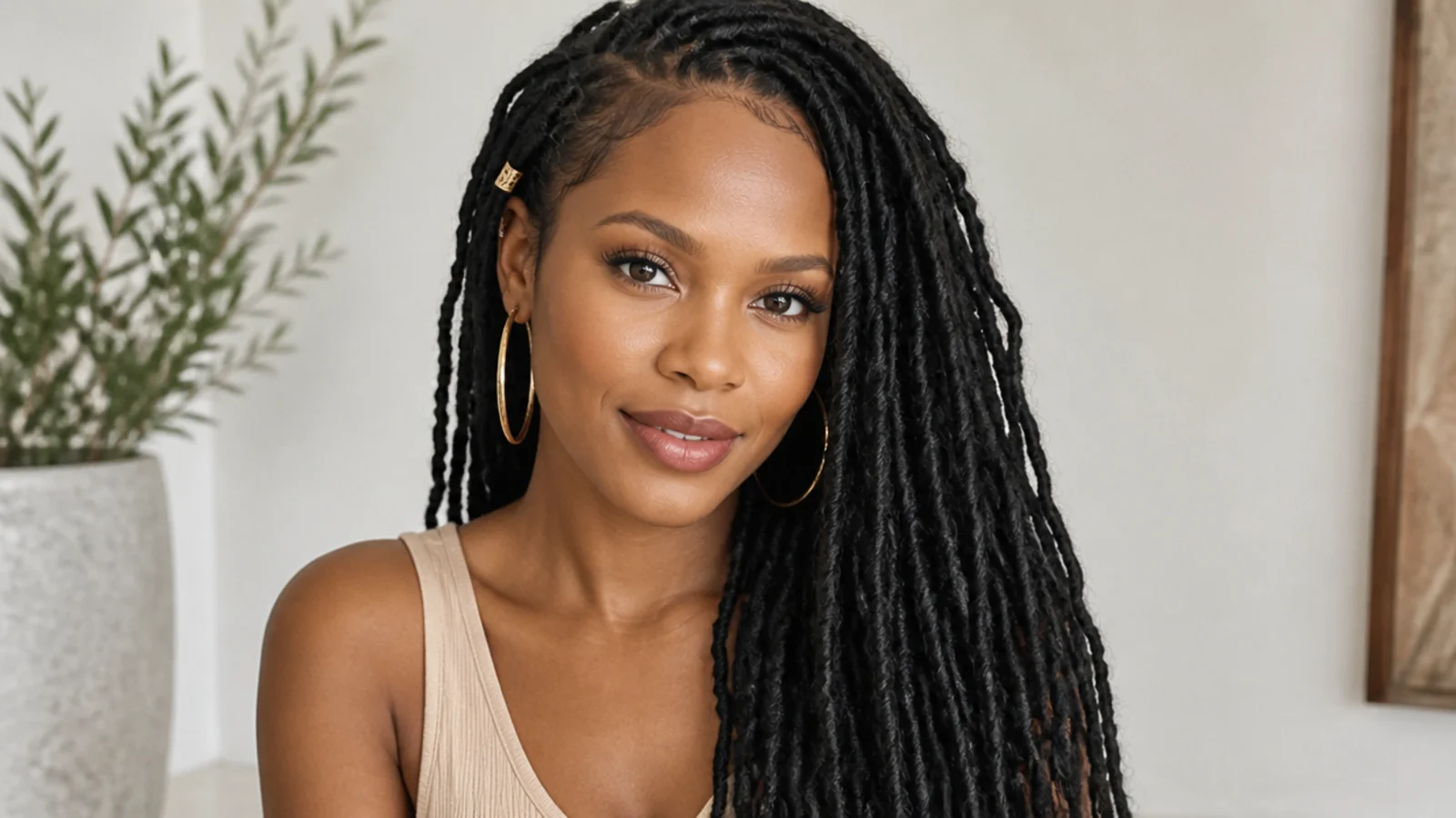 A comfortable, not-too-tight butterfly locs root