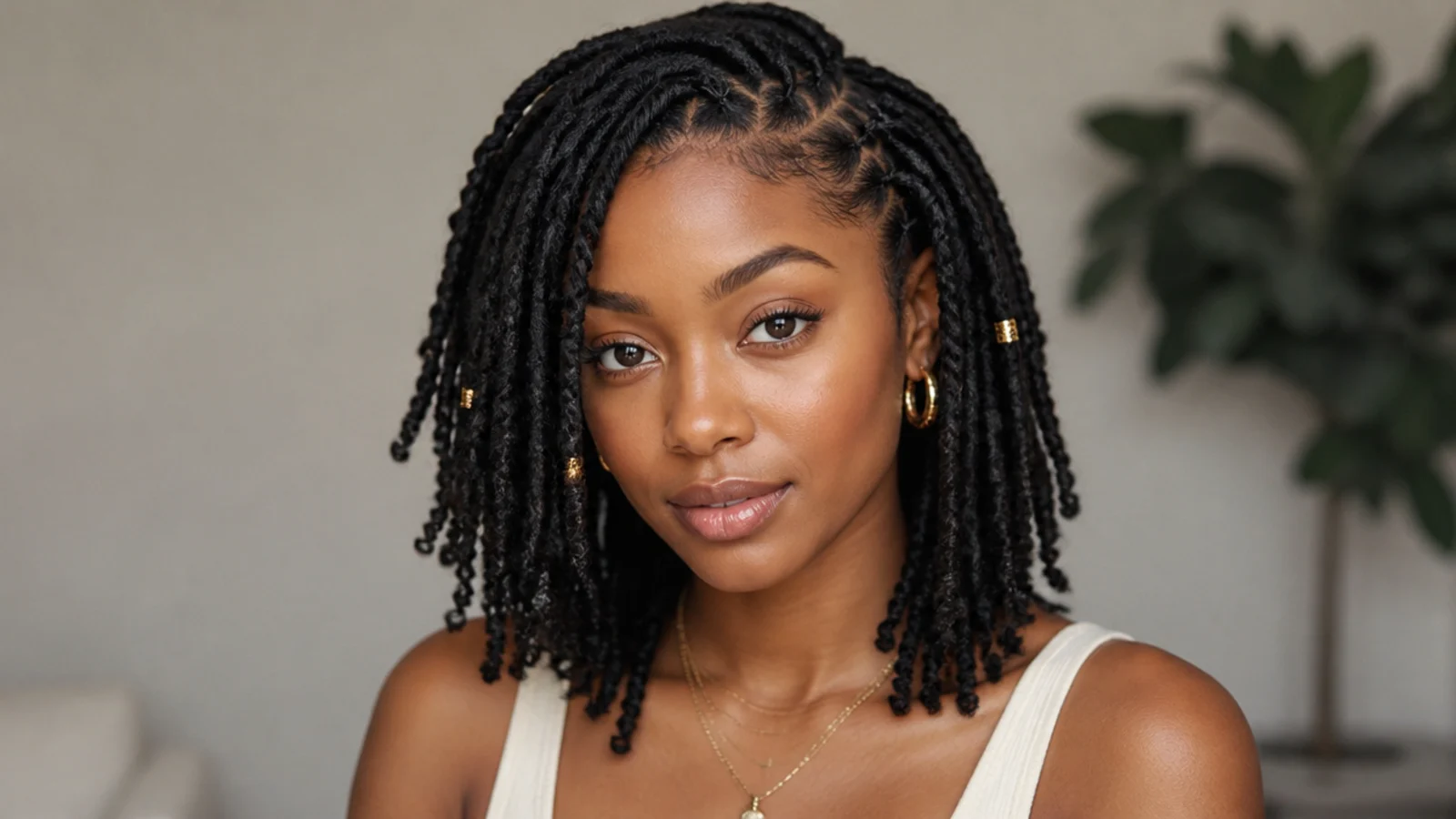 Shoulder-length butterfly locs