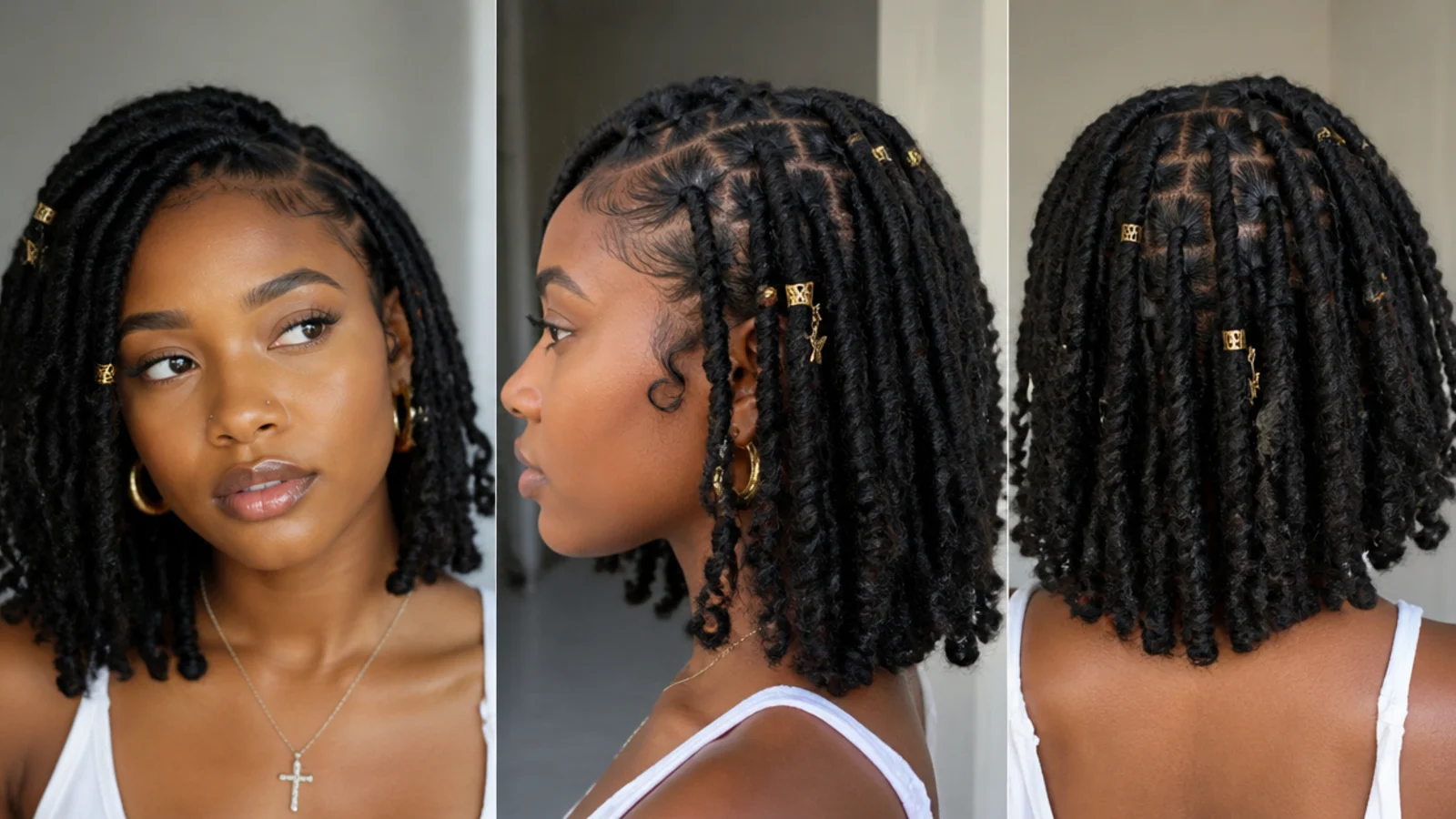 Short jumbo-sized butterfly locs