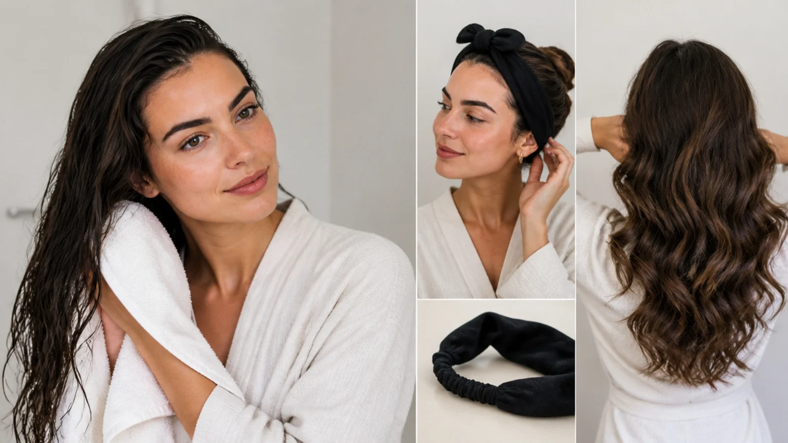 Towel-drying hair to the right dampness
