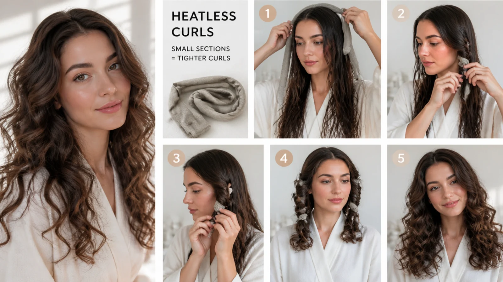 Smaller hair sections for tighter defined curls