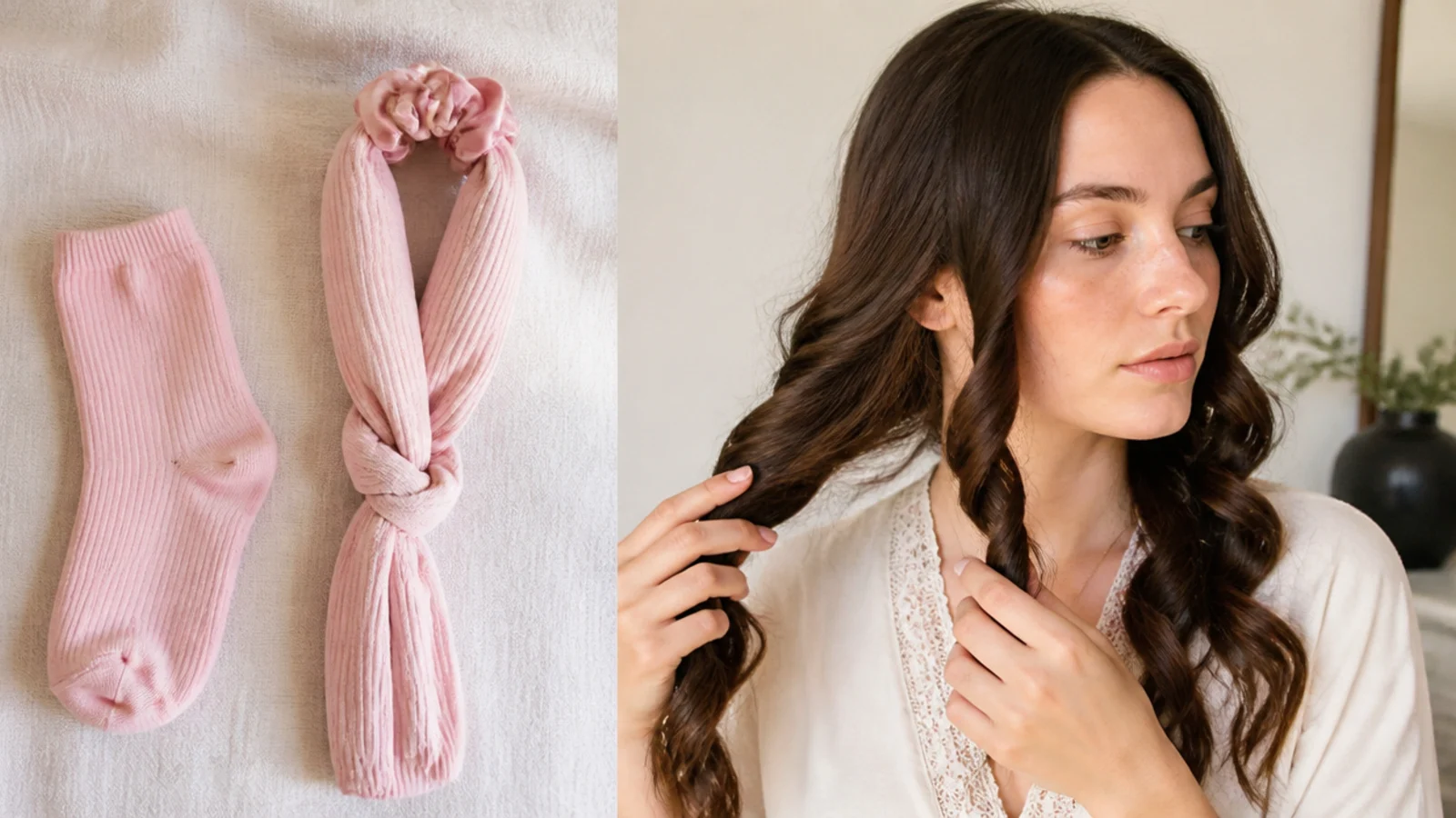 Checking hair is fully dry before unwrapping