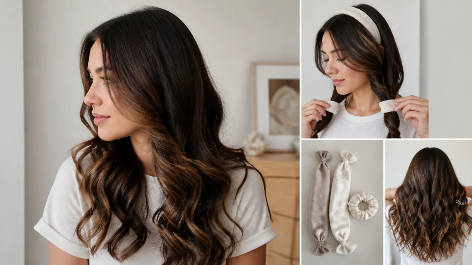 Refreshing second-day heatless curls