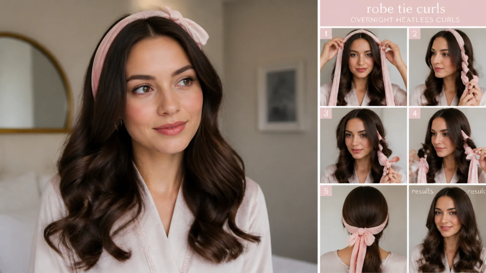 Soft beginner-friendly heatless curls created overnight