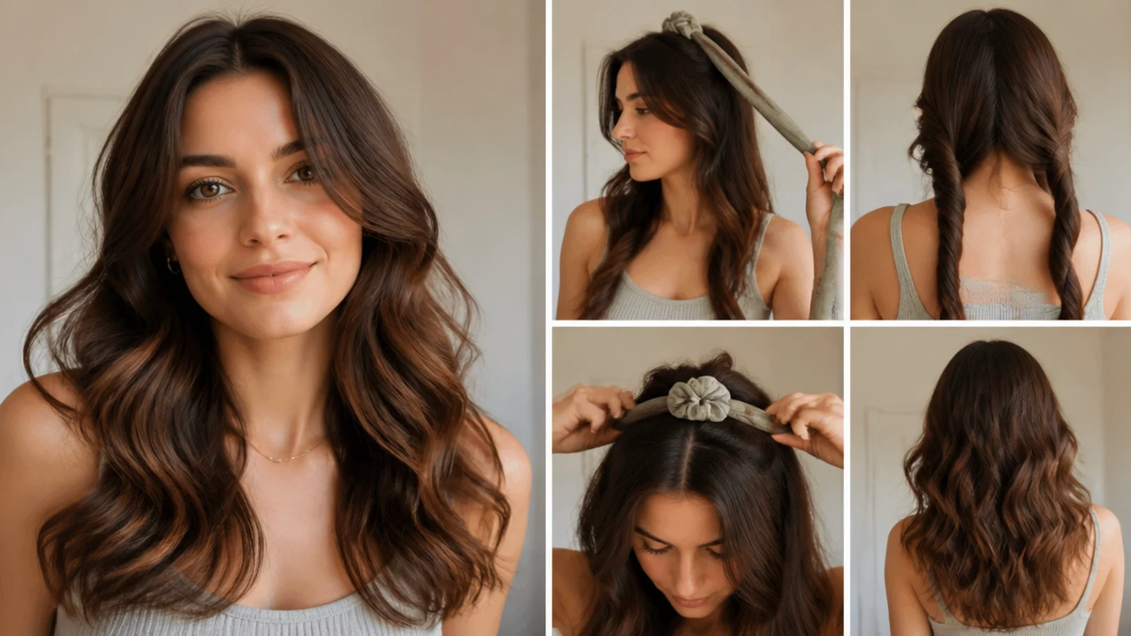 Heatless curls with added volume at the crown